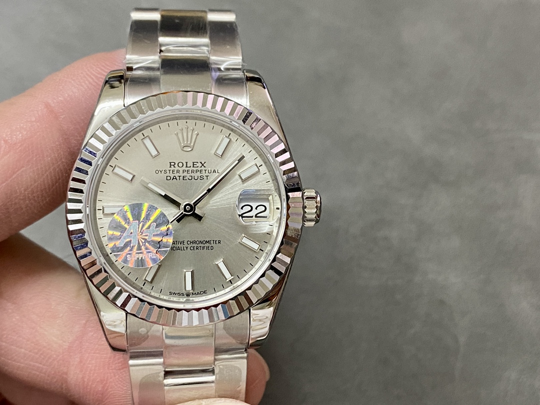 Rolex Datejust 31 Stainless Steel and White Gold Silver Dial M278274 0011 Women's Watch
